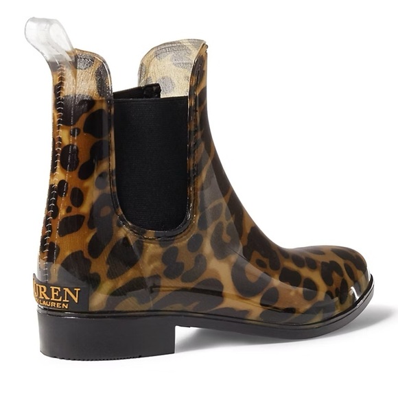 Women’s RALPH LAUREN Tally Leopard PVC Rain Boot- Size 7 - Picture 2 of 8